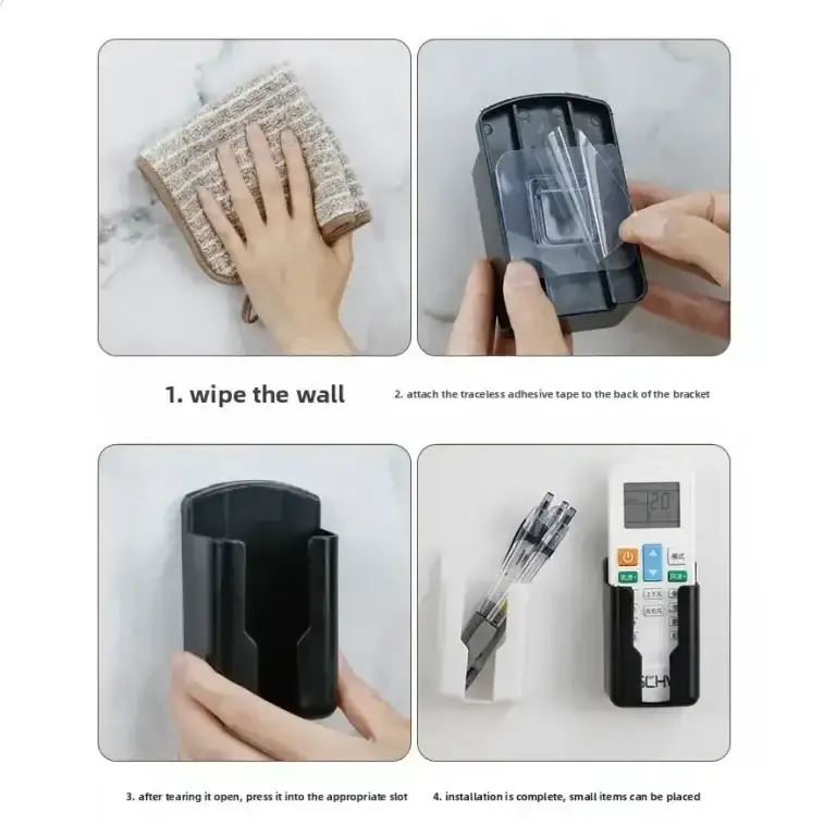Habicare No-Drill Wall-Mounted Remote Control Holder No-Drill Wall-Mounted Remote Control Holder