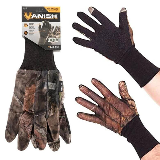 Allen Vanish Mesh Gloves MO Country Mossy Oak Break Up Camouflage For Hunters Lightweight Touchscreen Ready