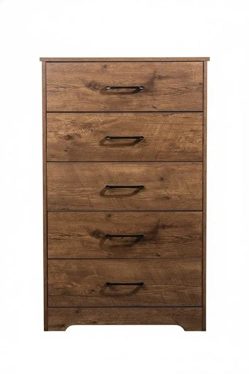 sue-e furniture Tall Boys 'Althea' Wallnut color Five Drawers 'Althea' Wallnut color Five Drawers