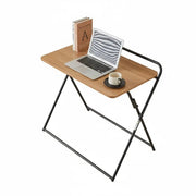 sue-e furniture Computer Desk Amber Folding Desk Black Frame with Walnut Desktop Amber Folding Desk Black Frame with Walnut Desktop