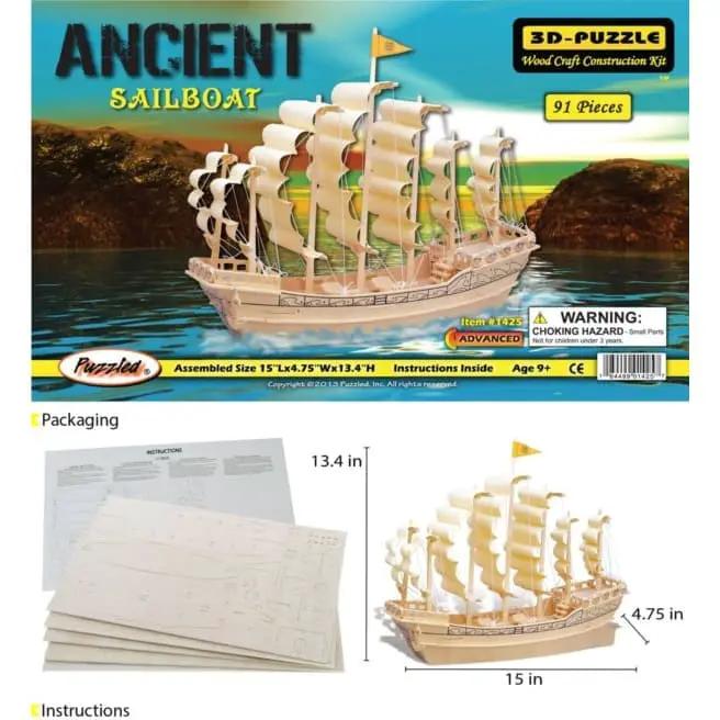 9eight5 3D Puzzle Ancient Sailboat Ancient Sailboat