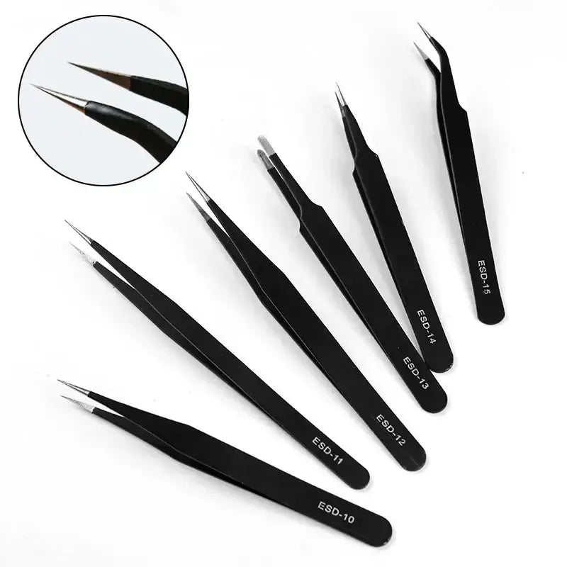 Anti-Static ESD Stainless Steel Curved Tweezers (6 different types available) – view 4