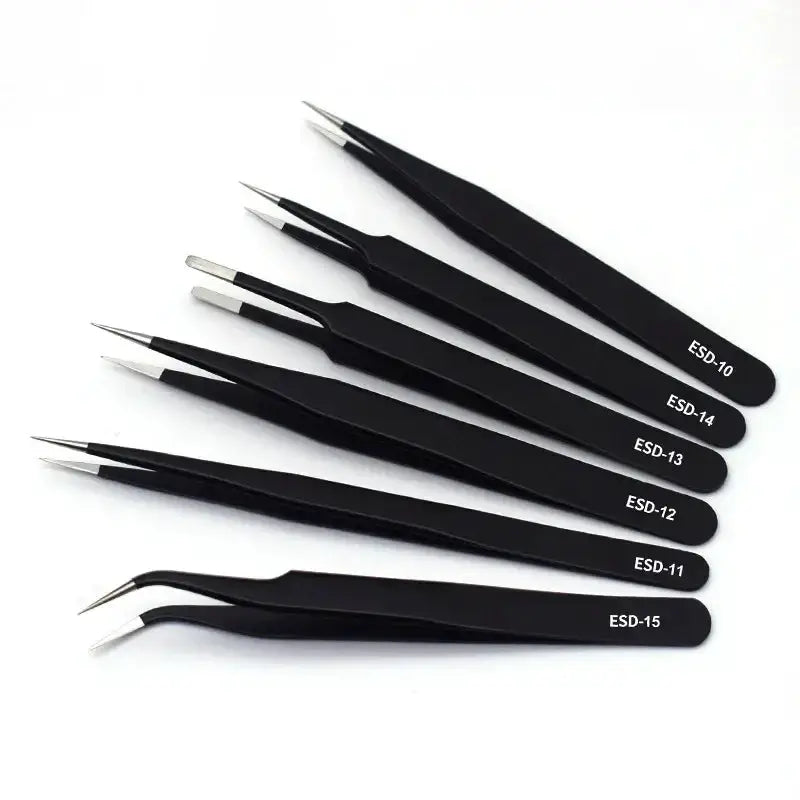 Anti-Static ESD Stainless Steel Curved Tweezers (6 different types available) – view 3