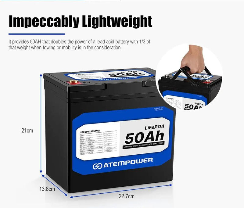 12V 50Ah Lithium Battery LiFePO4 Deep Cycle Marine 4WD Replace AGM – view 10