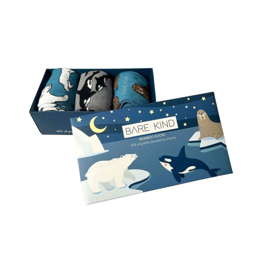 Barekind NZ Socks Arctic Animals Bamboo Socks Gift Box of 3 Arctic Animals Bamboo Socks Gift Box of 3