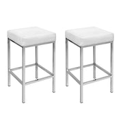 Artiss 2x Bar Stools Leather Padded Metal White – view 8