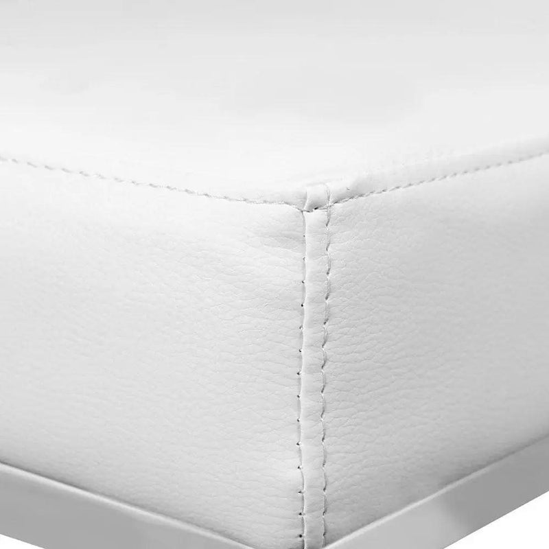 Artiss 2x Bar Stools Leather Padded Metal White – view 6
