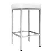 Artiss 2x Bar Stools Leather Padded Metal White – view 4
