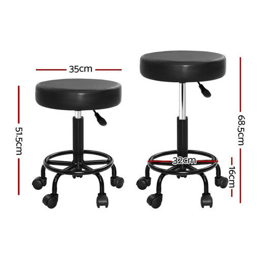 SportZone.co.nz Furniture > Living Room > Ottomans & Footstools Artiss 2x Salon Stool Round Swivel Chair Artiss 2x Salon Stool Round Swivel Chair