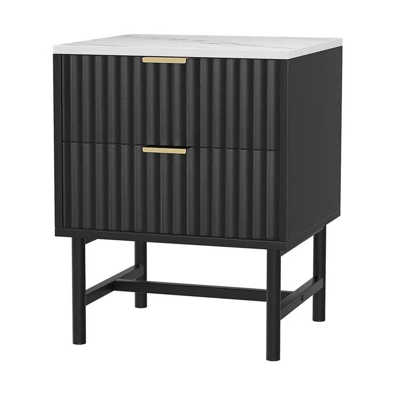 Artiss Bedside Table 2 Drawers - Black – view 1