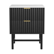 Artiss Bedside Table 2 Drawers - Black – view 3