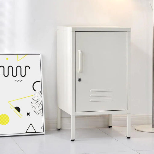 SportZone.co.nz Furniture > Bedroom > Bedside Tables Artiss Bedside Table Metal Cabinet - White Artiss Bedside Table Metal Cabinet - White