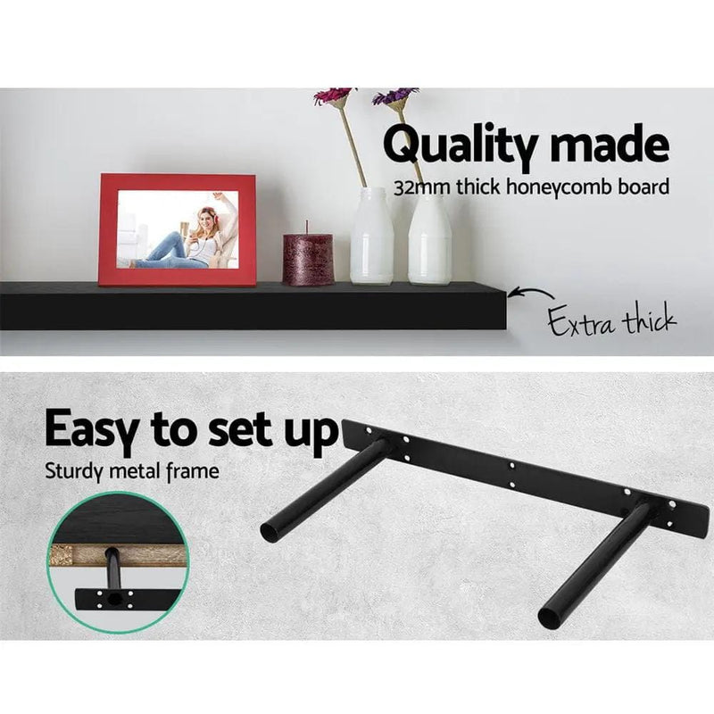 SportZone.co.nz Home & Garden > Storage Artiss Floating Wall Shelf Set of 3 Black Artiss Floating Wall Shelf Set of 3 Black