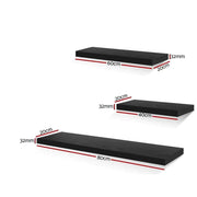 SportZone.co.nz Home & Garden > Storage Artiss Floating Wall Shelf Set of 3 Black Artiss Floating Wall Shelf Set of 3 Black