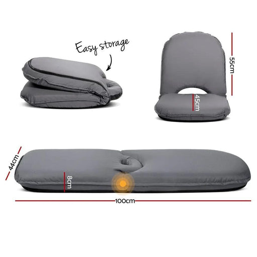 SportZone.co.nz Furniture > Bar Stools & Chairs > Arm Chairs & Recliners Artiss Floor Lounge Sofa Camping Chair Grey Artiss Floor Lounge Sofa Camping Chair Grey