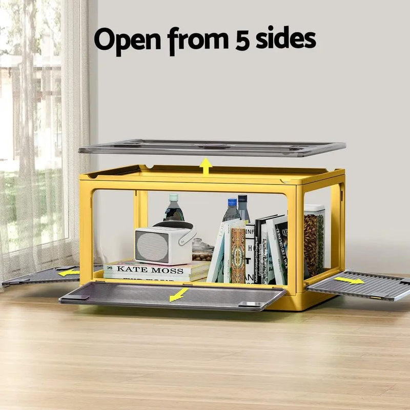 Artiss Storage Box Container Foldable Stackable 5 Sides Open Transparent 115L – view 4