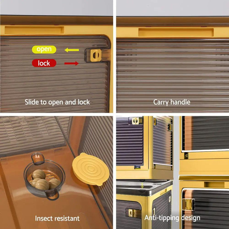 Artiss Storage Box Container Foldable Stackable 5 Sides Open Transparent 115L – view 6