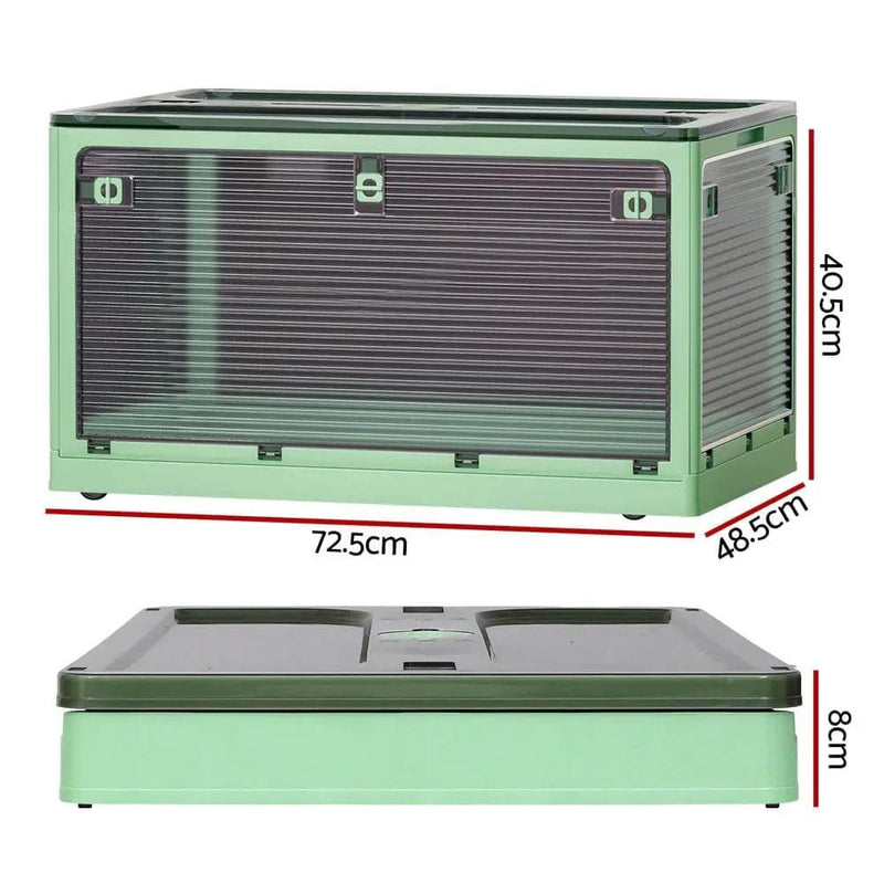 Artiss Storage Box Container Foldable Stackable 5 Sides Open Transparent 140L – view 2