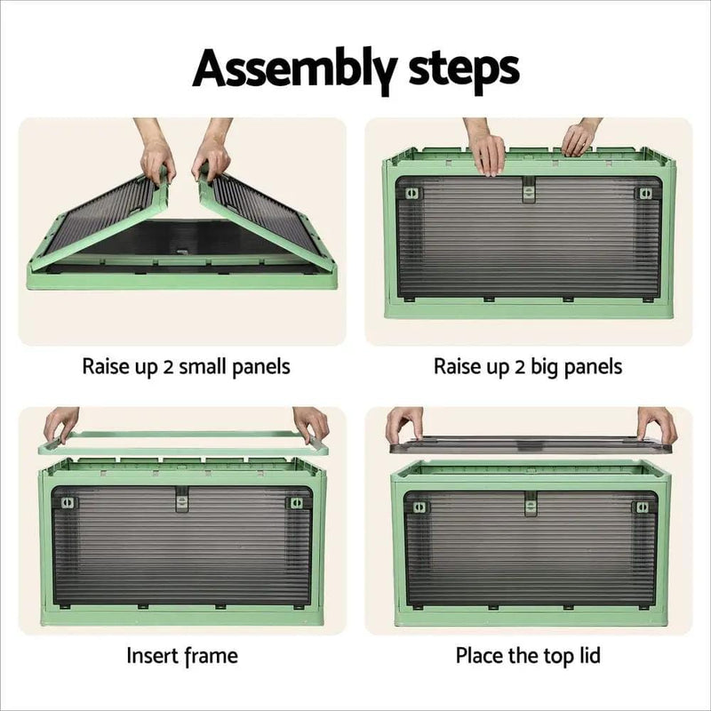 Artiss Storage Box Container Foldable Stackable 5 Sides Open Transparent 140L – view 5