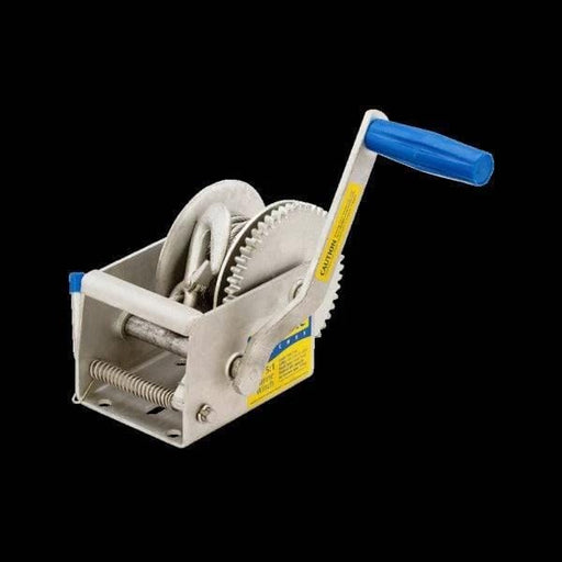 Atlantic 700kg Trailer Winch 5:1 Gear Ratio With 6m Wire Cable Hook Detachable Handle Heavy Duty