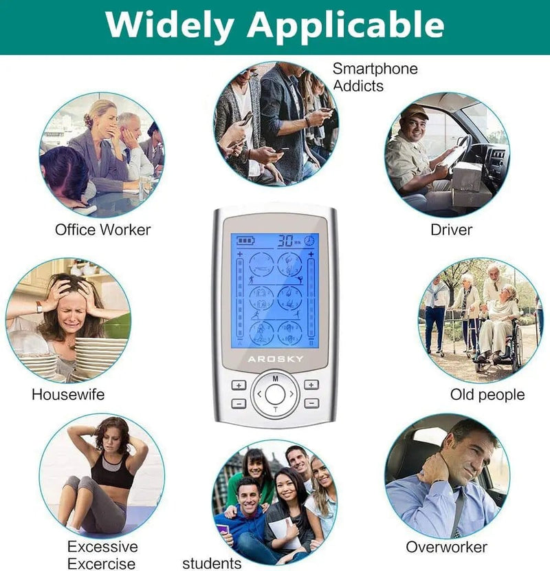 TENS Machine with 24 Massage Modes & 10 Pads – view 5