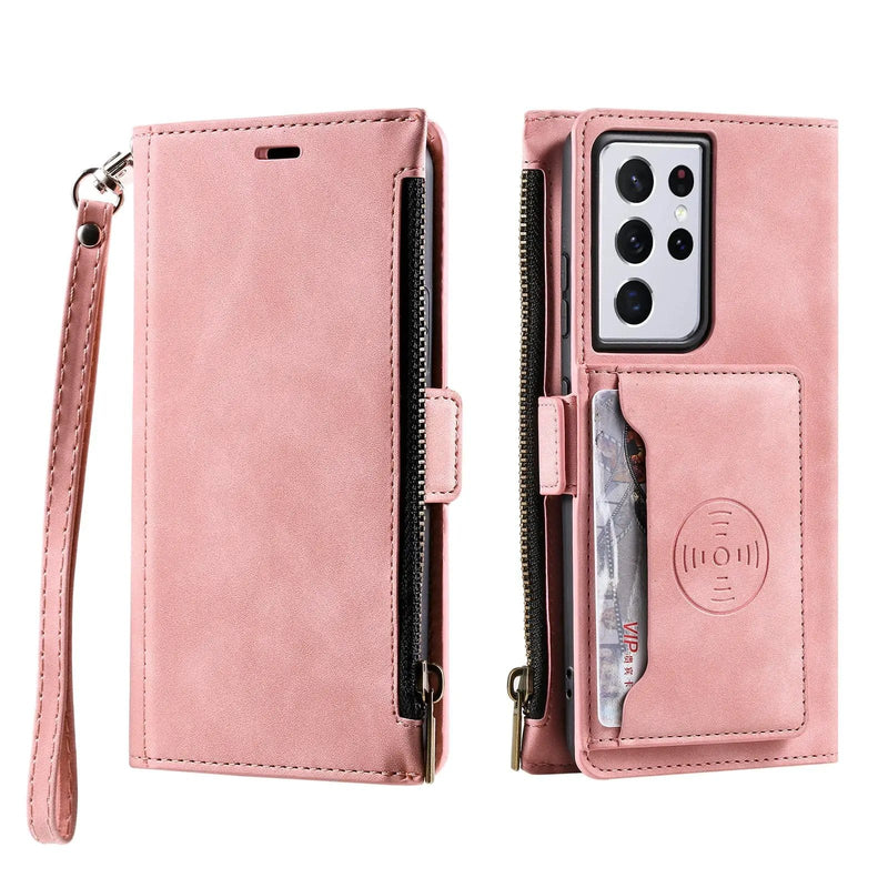 salelink.co.nz Unbranded Samsung S21 Ultra Case Pink Samsung S21 Ultra Dual Layer Wallet Case
