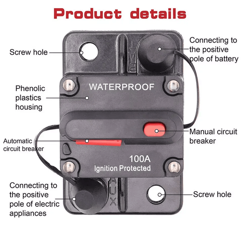 salelink.co.nz Unbranded Car Circuit Breaker Fuse Reset - 100A Car Circuit Breaker Fuse Reset - 100A | Action Outdoors NZ