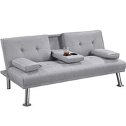 Yaheetech Fabric Upholstered Convertible Futon Sofa Bed Fabric Upholstered Convertible Futon Sofa Bed