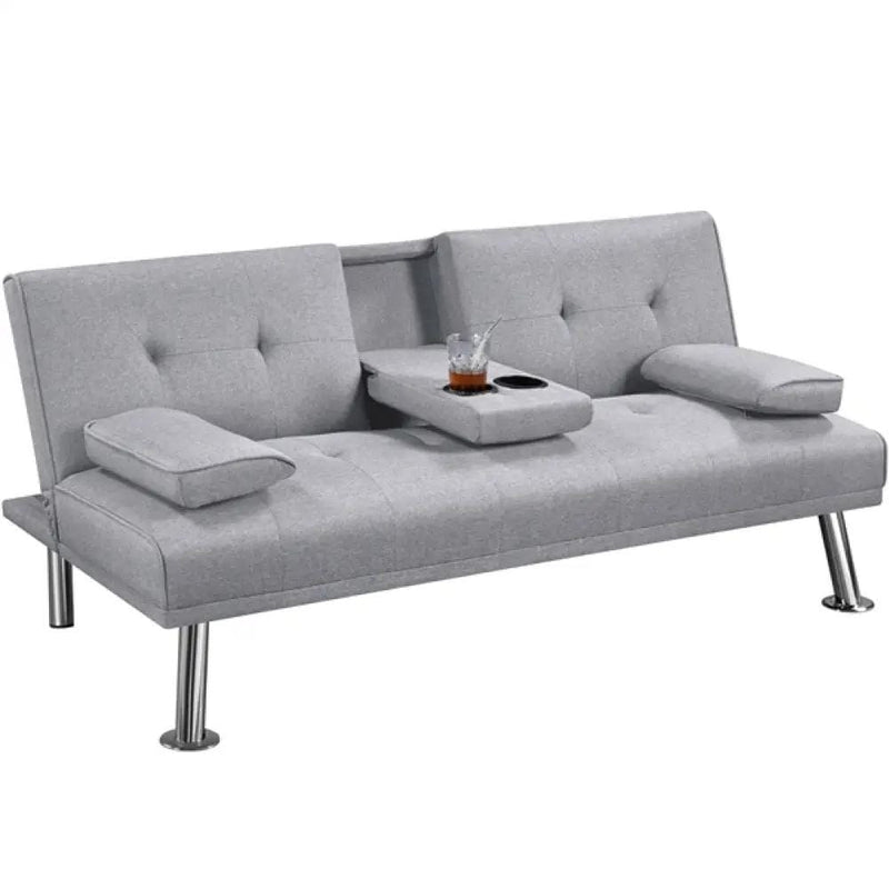 Yaheetech Fabric Upholstered Convertible Futon Sofa Bed Fabric Upholstered Convertible Futon Sofa Bed