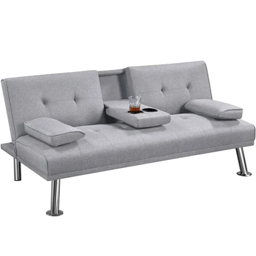 Yaheetech Fabric Upholstered Convertible Futon Sofa Bed Fabric Upholstered Convertible Futon Sofa Bed