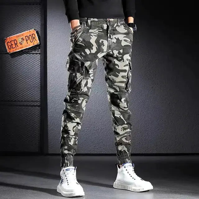 Men's Oversized Camouflage Cargo Pants - Multi-Pocket Outdoor Trousers – view 20