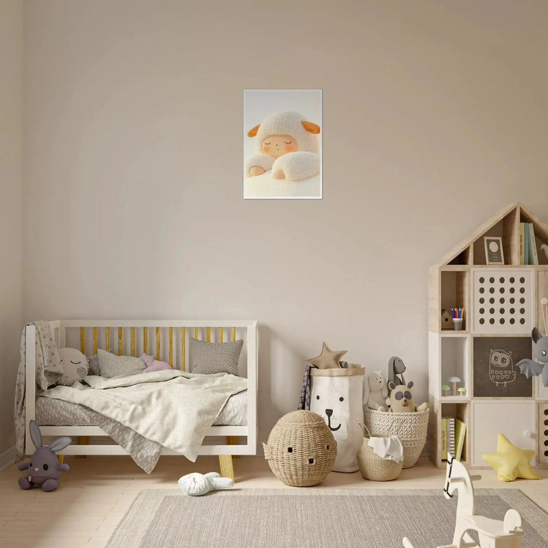 Blank Wall Print Shop Print Material Fluffy Sheep Asleep Fluffy Sheep Asleep