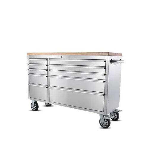 Kiwi Grab Kiwi Grab 55 inch Stainless Steel 10 Drawer Work Bench tool chest Tool Box Chest Cabinet 55 inch Stainless Steel 10 Drawer Work Bench tool chest Tool Box Chest Cabinet