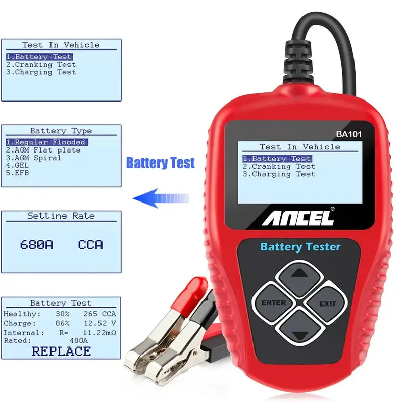 BA101 Car Battery Tester – 12V Load Analyzer (100–2000 CCA) – view 4