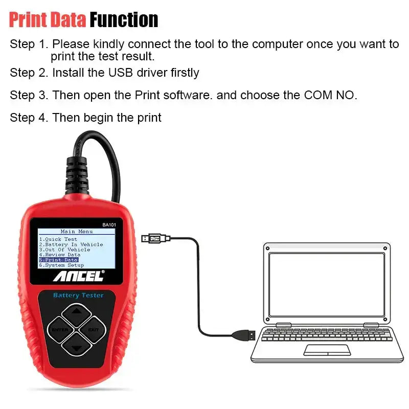 BA101 Car Battery Tester – 12V Load Analyzer (100–2000 CCA) – view 10