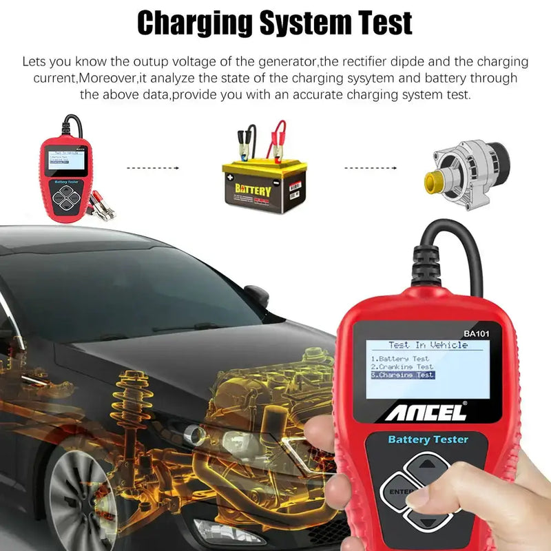 BA101 Car Battery Tester – 12V Load Analyzer (100–2000 CCA) – view 3
