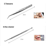 6PCS Dental Hygiene Tools Teeth Cleaning Kits Mirror Scraper Pick Scaler Tweezer – view 5