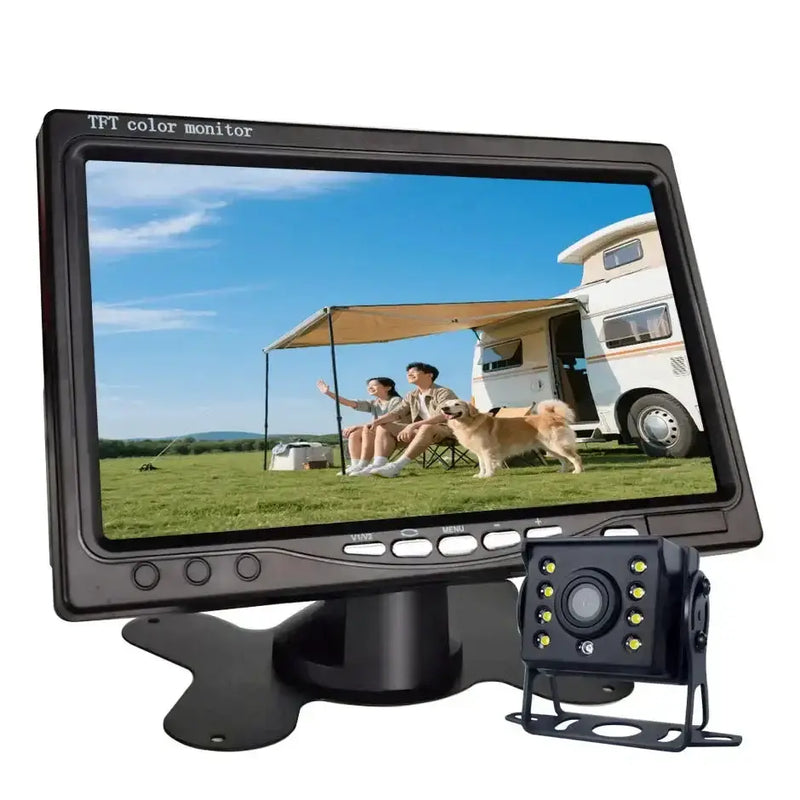 Backup Reverse Camera with 7" LCD Monitor – Easy Install 12V/24V CVBS – view 1