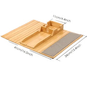 Habicare Foldable Bamboo Sofa Armrest Tray with Cup Holder Foldable Bamboo Sofa Armrest Tray with Cup Holder