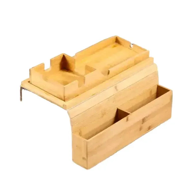 Habicare Foldable Bamboo Sofa Armrest Tray with Cup Holder Foldable Bamboo Sofa Armrest Tray with Cup Holder