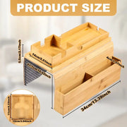 Habicare Foldable Bamboo Sofa Armrest Tray with Cup Holder Foldable Bamboo Sofa Armrest Tray with Cup Holder
