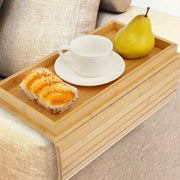 Habicare Foldable Bamboo Sofa Armrest Tray with Cup Holder Foldable Bamboo Sofa Armrest Tray with Cup Holder
