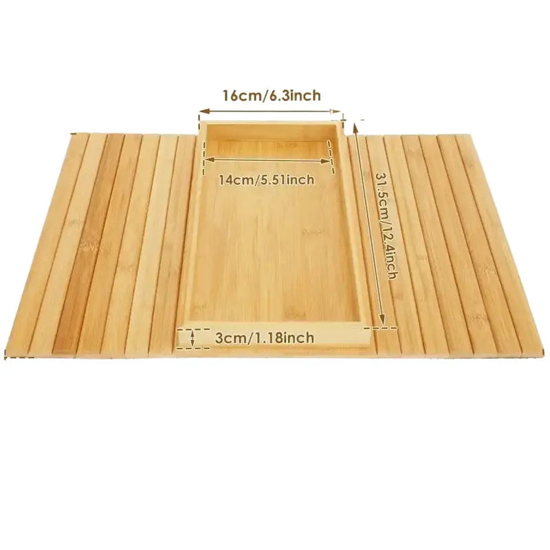 Habicare Foldable Bamboo Sofa Armrest Tray with Cup Holder Foldable Bamboo Sofa Armrest Tray with Cup Holder