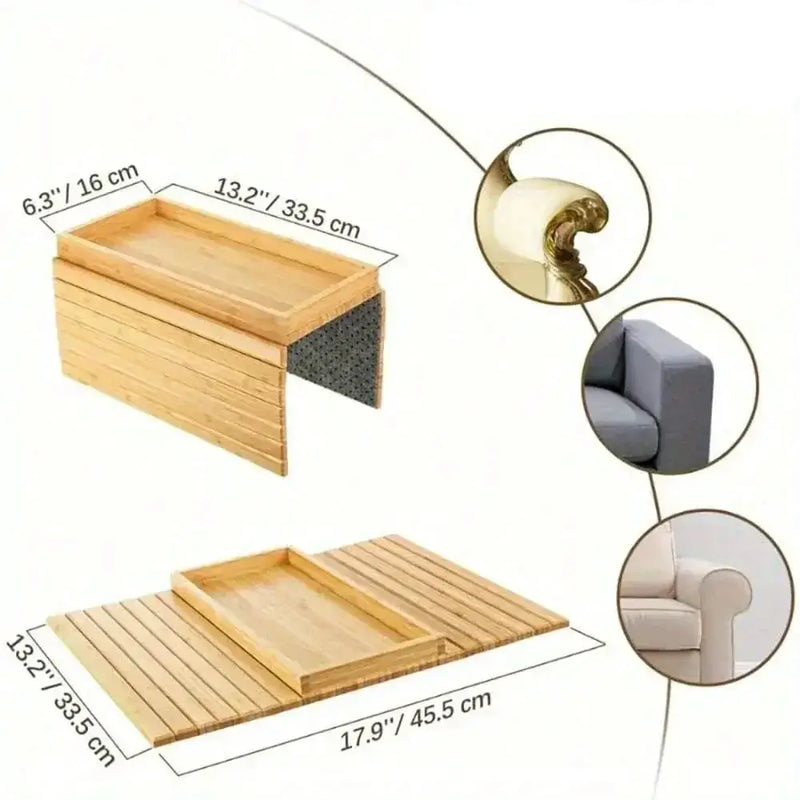 Habicare Bamboo Sofa Armrest Storage Rack Bamboo Sofa Armrest Storage Rack