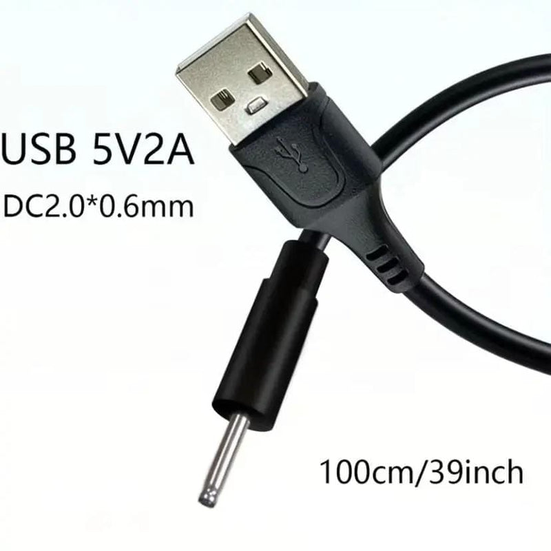 Barrel Jack Power Cable - 2mm x 0.6mm charger (Black) 1m – view 2