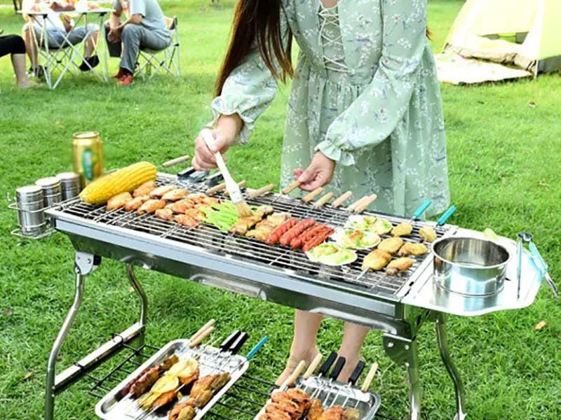 Foldable Stainless Steel BBQ Stove Grill Combo 1 – view 6