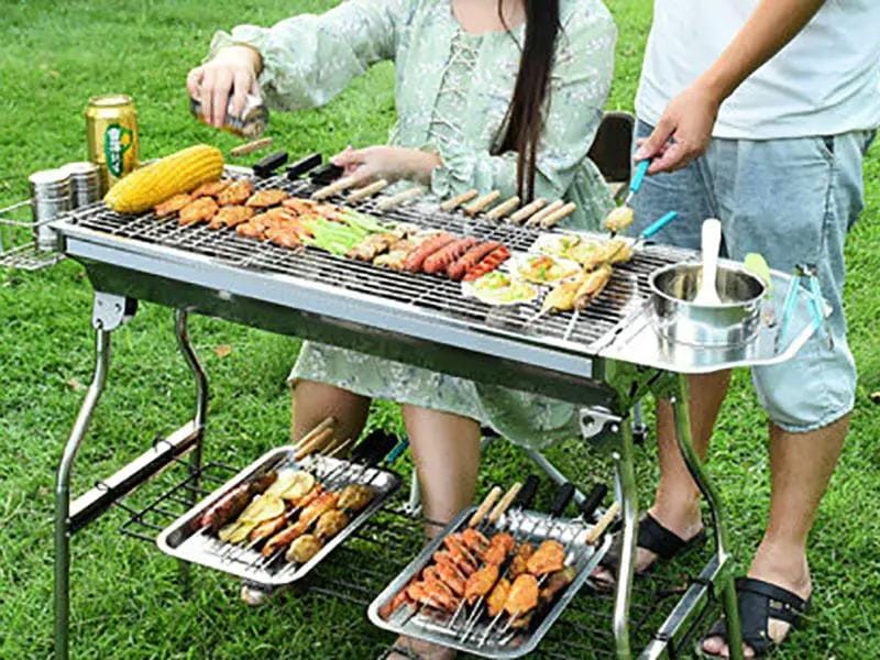 Foldable Stainless Steel BBQ Stove Grill Combo 1 – view 1