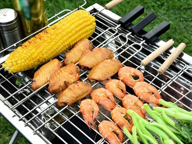 Foldable Stainless Steel BBQ Stove Grill Combo 1 – view 3