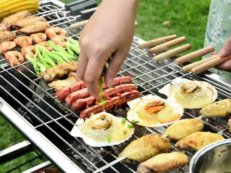 Foldable Stainless Steel BBQ Stove Grill Combo 1 – view 4