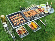 Foldable Stainless Steel BBQ Stove Grill Combo 1 – view 2